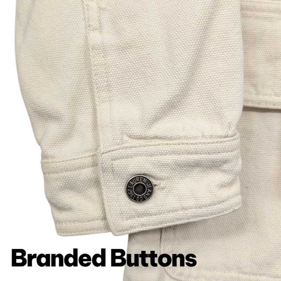 Lauren Jeans Co Ralph Lauren | Women's Utility Style Jacket | Cream/White | Sm - Picture 6 of 13